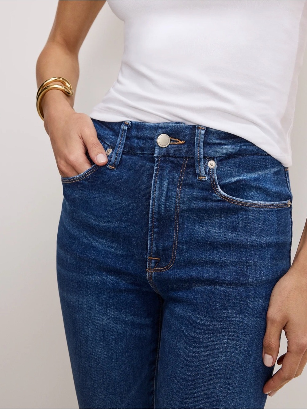 NWT Good American Always Fits Good Legs Straight Jeans Indigo 6 8 10 12 Stretch